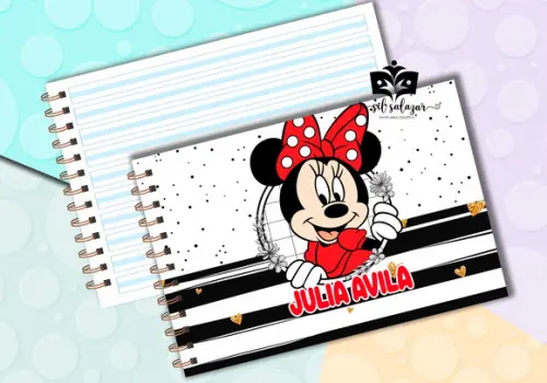 Caderno de Caligrafia - Minnie Vermelha