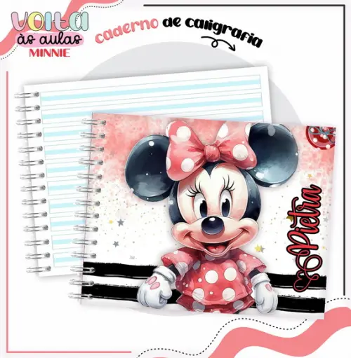 Caderno de Caligrafia - Minnie Vermelha