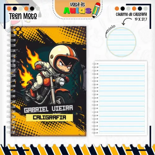 Caderno de Caligrafia - Motocross