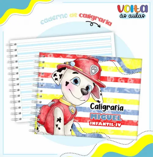 Caderno de Caligrafia - Patrulha Canina Marshal
