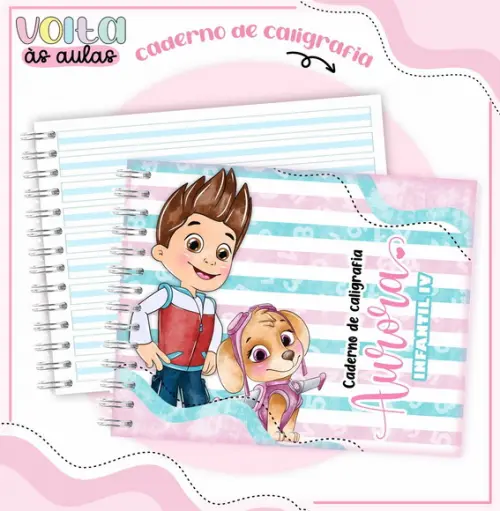 Caderno de Caligrafia - Patrulha Canina Menina