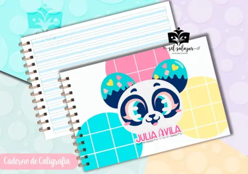 Caderno de Caligrafia - Panda Donuts Puket