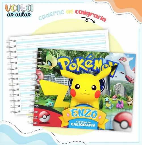 Caderno de Caligrafia - Pokemon Go