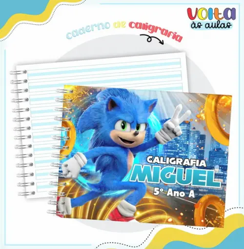 Caderno de Caligrafia - Sonic 02