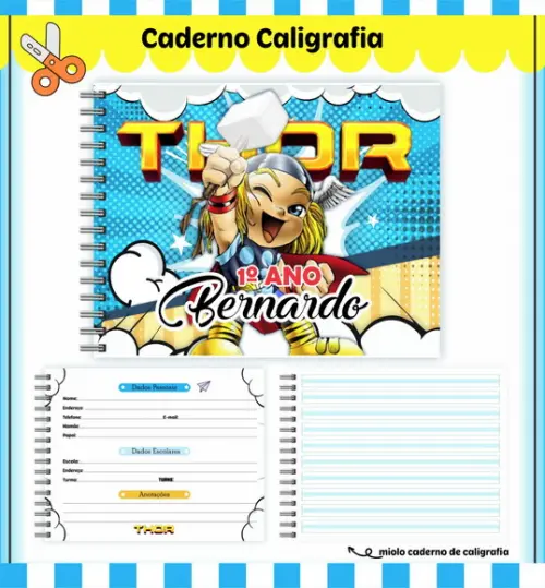Caderno de Caligrafia - Thor Baby