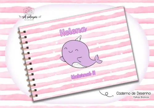 Caderno de Desenho - Baleia Narval