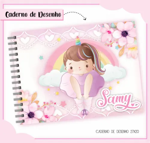 Caderno de Desenho - Bailarina Unicórnio