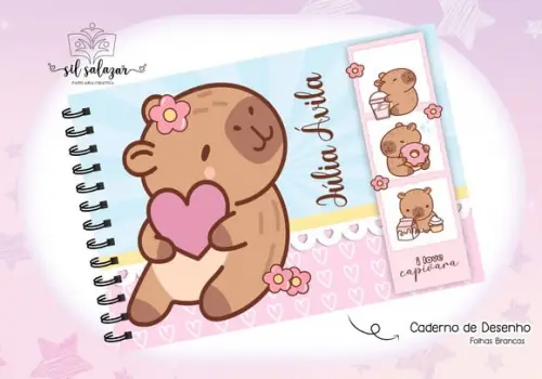 Caderno de Desenho - Capivara Cute