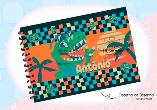 Caderno de Desenho - Dino Miami Puket