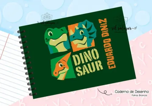 Caderno de Desenho - Dino Trio Puket