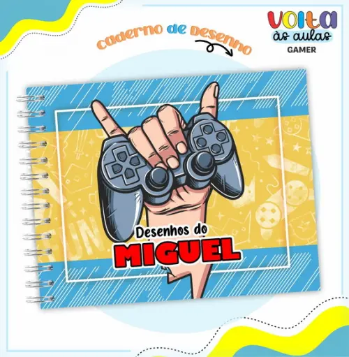 Caderno de Desenho - Gamer (96 Folhas)