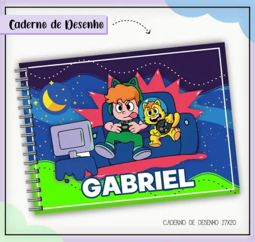 Caderno de Desenho - Gato Galáctico 02