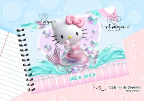 Caderno de Desenho - Hello Kitty Sereia