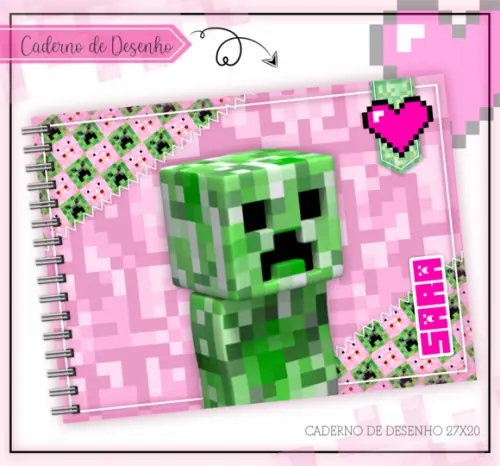 Caderno de Desenho - Minecraft Menina
