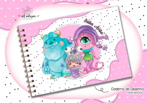 Caderno de Desenho - Monster Sa Menina