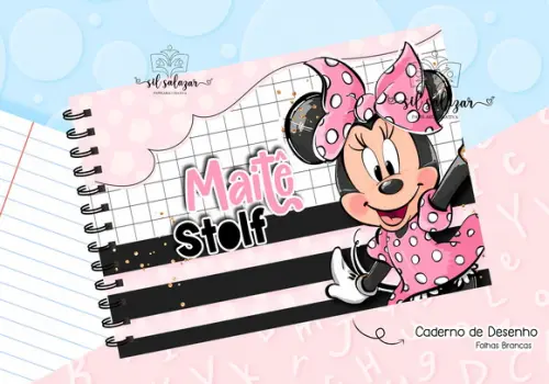 Caderno de Desenho - Minnie Rosa 04