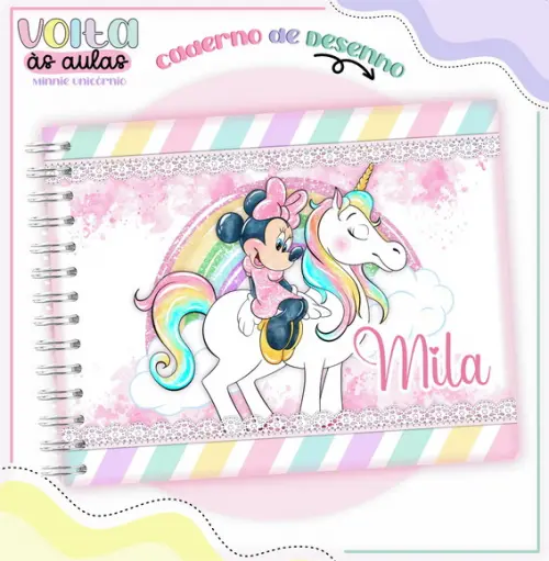 Caderno de Desenho - Minnie Unicornio