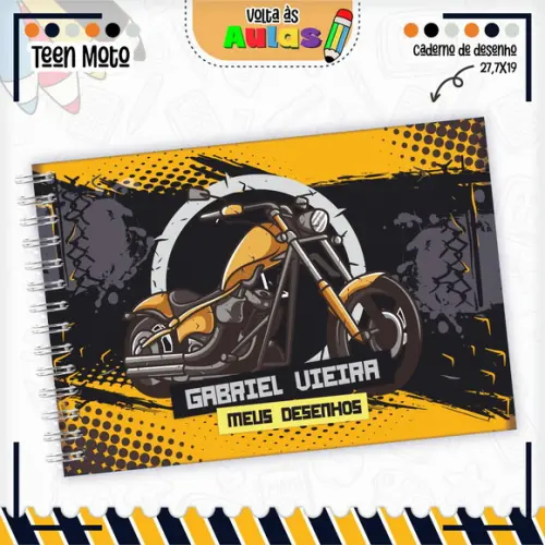 Caderno de Desenho - Moto