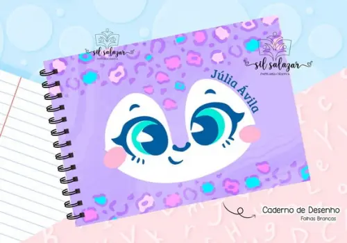 Caderno de Desenho - Oncinha Puket Lilas