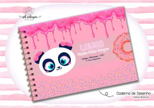 Caderno de Desenho - Panda Donuts Puket