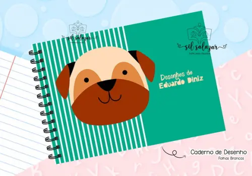 Caderno de Desenho - Preston Pug