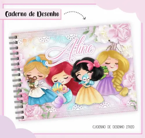 Caderno de Desenho - Princesas Cute