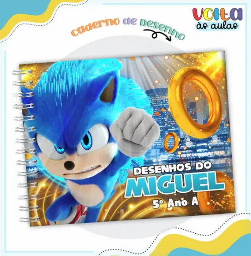 Caderno de Desenho - Sonic (96 Folhas)