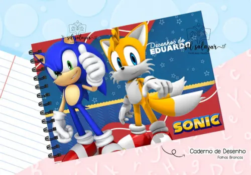 Caderno de Desenho - Sonic 04