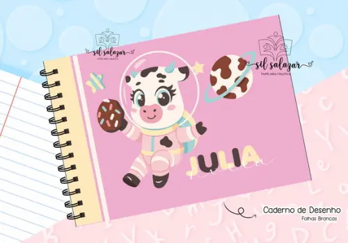 Caderno de Desenho - Vaquinha Chocolate Puket
