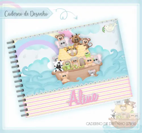 Caderno de Desenho- Arca de Noé Menina