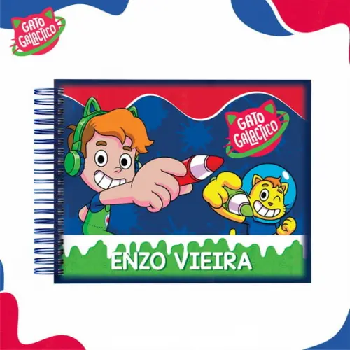 Caderno de Desenho- Gato Galáctico