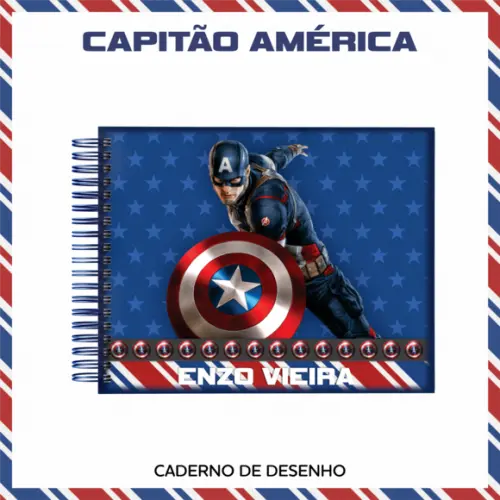 Caderno de Desenho- Capitão América