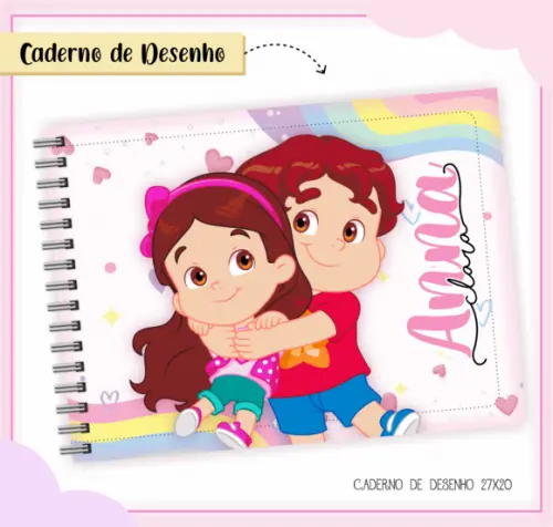 Caderno de Desenho- Maria Clara e Jp Menina