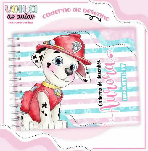 Caderno de Desenho- Patrulha Canina - Marshal - Menina