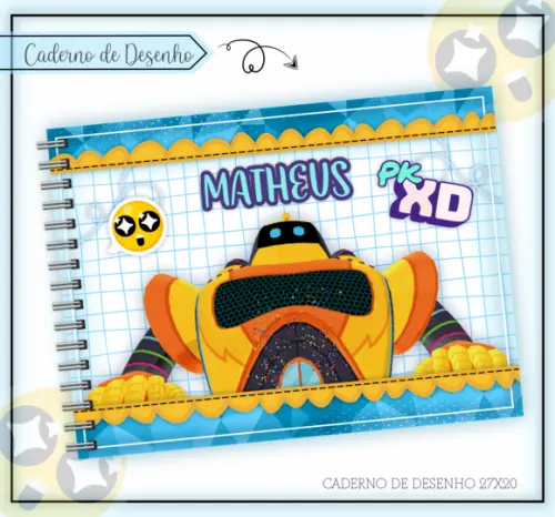 Caderno de Desenho- Pkxd Menino