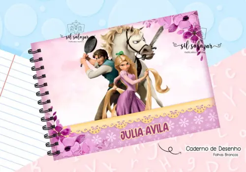 Caderno de Desenho- Rapunzel