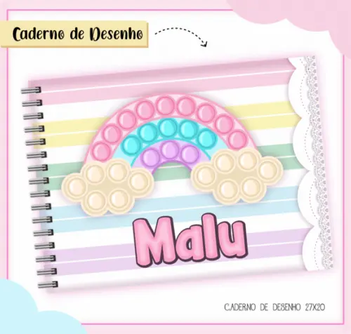 Caderno de Desenho- Pop It Menina
