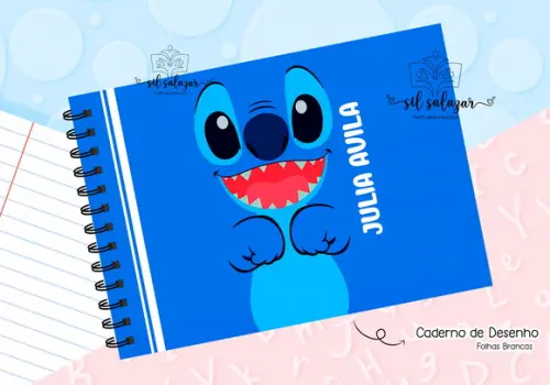 Caderno de Desenho- Stitch Faces