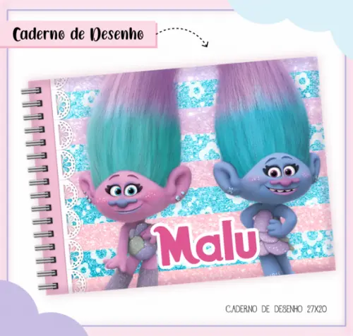 Caderno de Desenho- Trolls