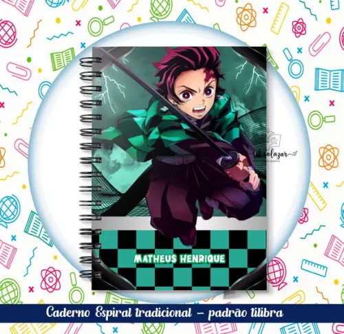 Caderno Espiral Tradicional - Demon Slayer