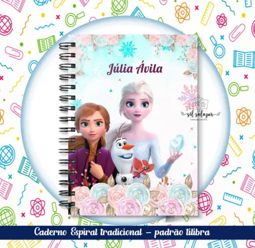 Caderno Espiral Tradicional - Frozen