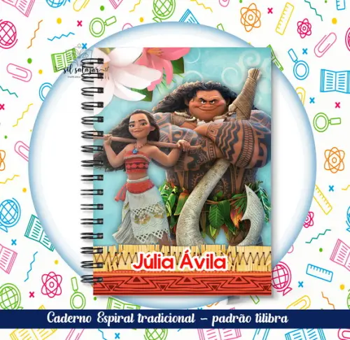 Caderno Espiral Tradicional - Moana
