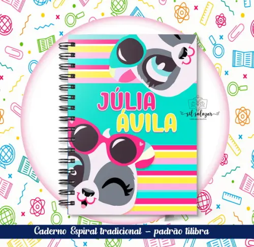Caderno Espiral Tradicional - Panda Summer Puket
