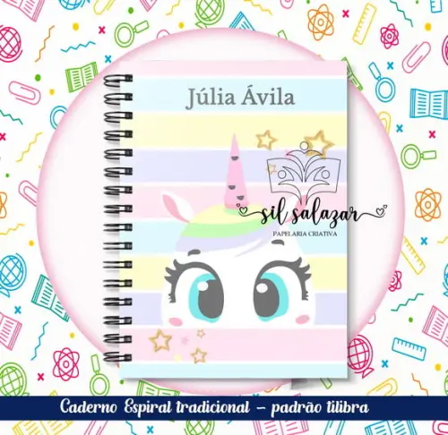 Caderno Espiral Tradicional - Unicornio Puket 02