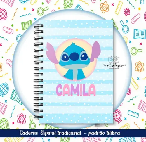 Caderno Espiral Tradicional - Stitch Puket