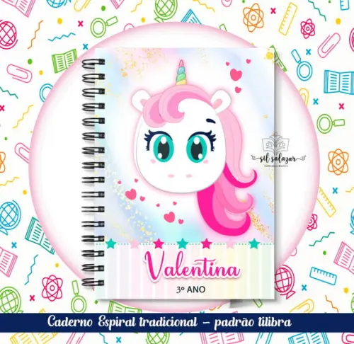 Caderno Espiral Tradicional - Unicornio Puket