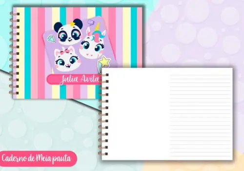 Caderno Meia Pauta - Multibichos Puket