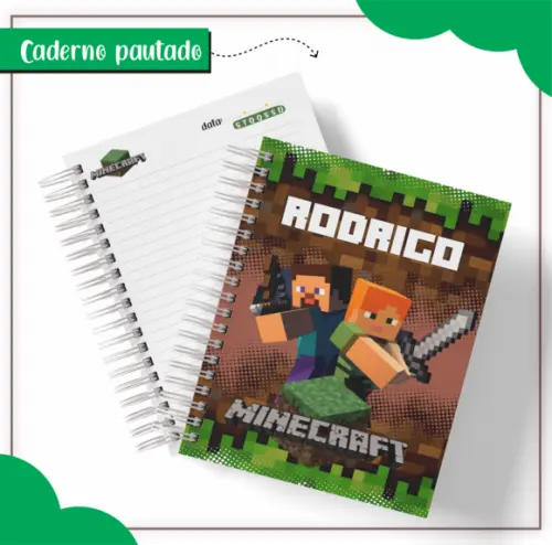 Caderno Pautado - A5 - Minecraft