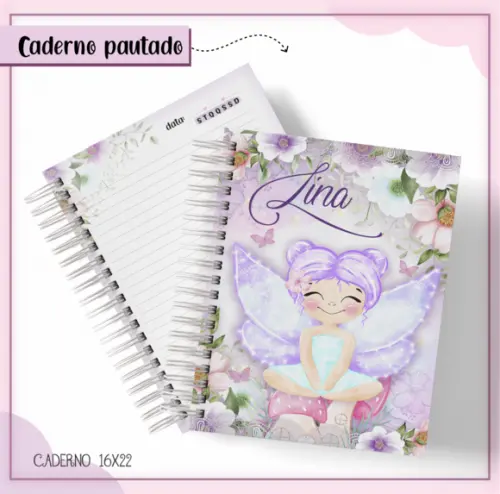 Caderno Pautado A5 - Fadinha