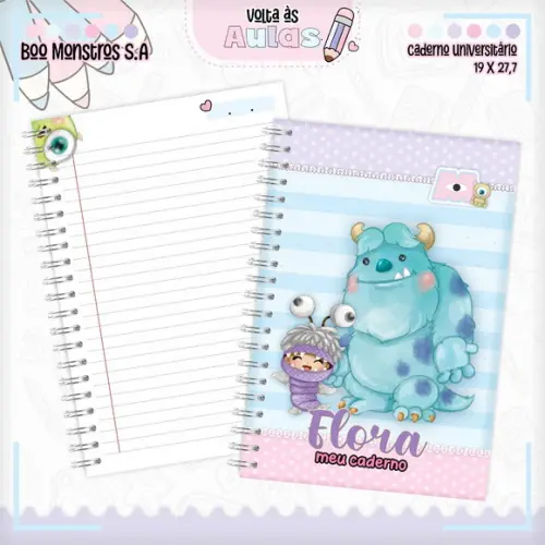 Caderno Universitário - Boo Monstros Sa